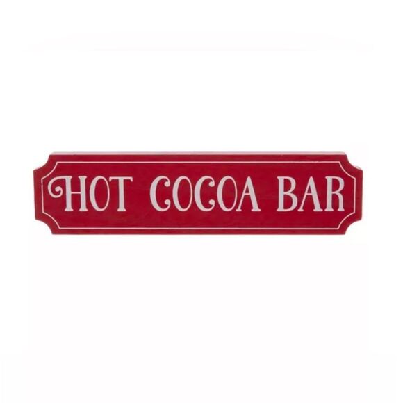 Hot Cocoa Bar Wood Decor Red Hot Cocoa Bar Sign - Picture 4 of 4